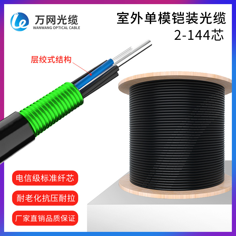 Manufacturers supply anti-mouse bite armored optical cable outdoor optical cable GYTS 4/8/12/24/48 core single mode optical fiber cable