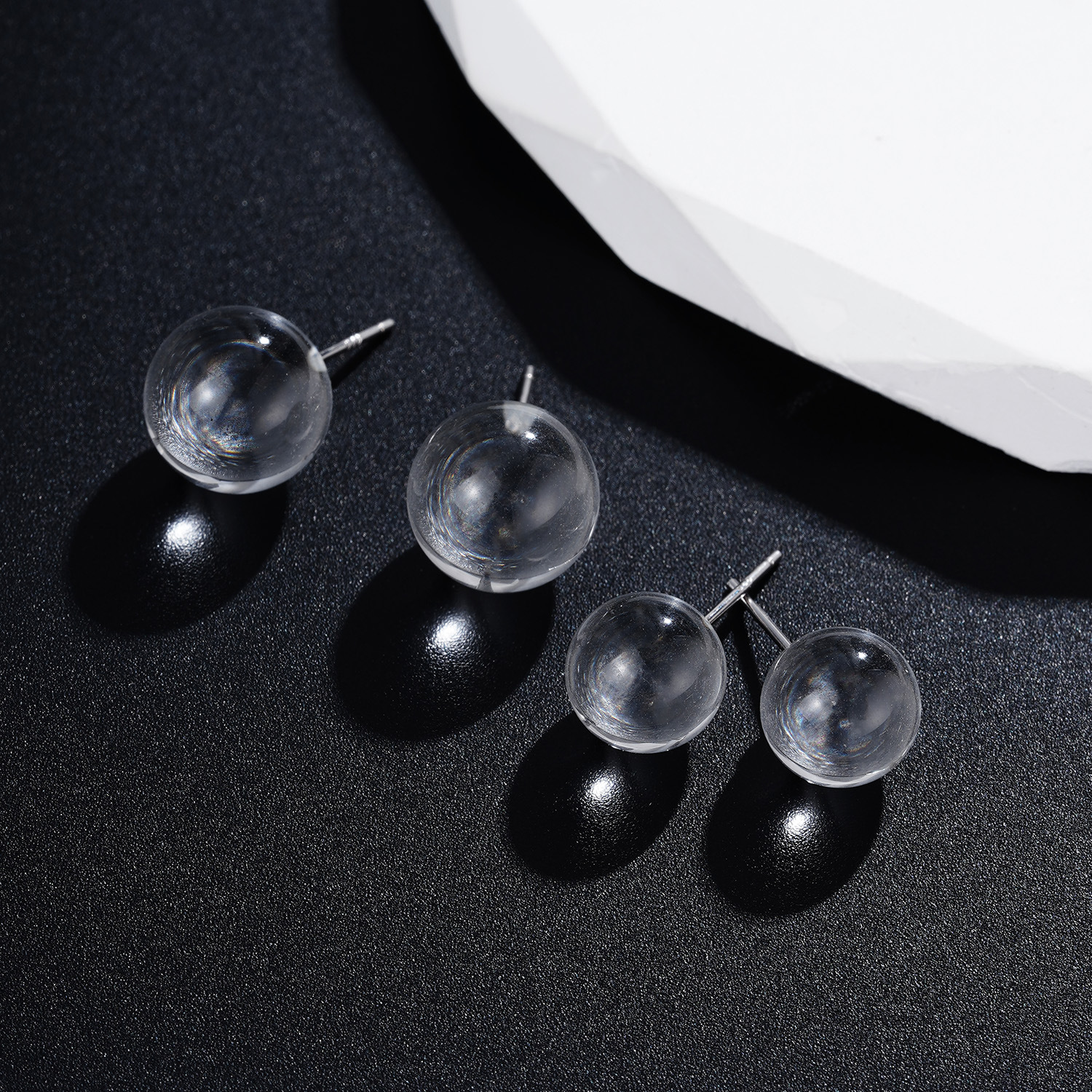 S925 Silver Grade a Natural White Crystal Earrings Women's Fashion Light Luxury Transparent Earrings Dongdaemun Hot Selling Fashion Earrings