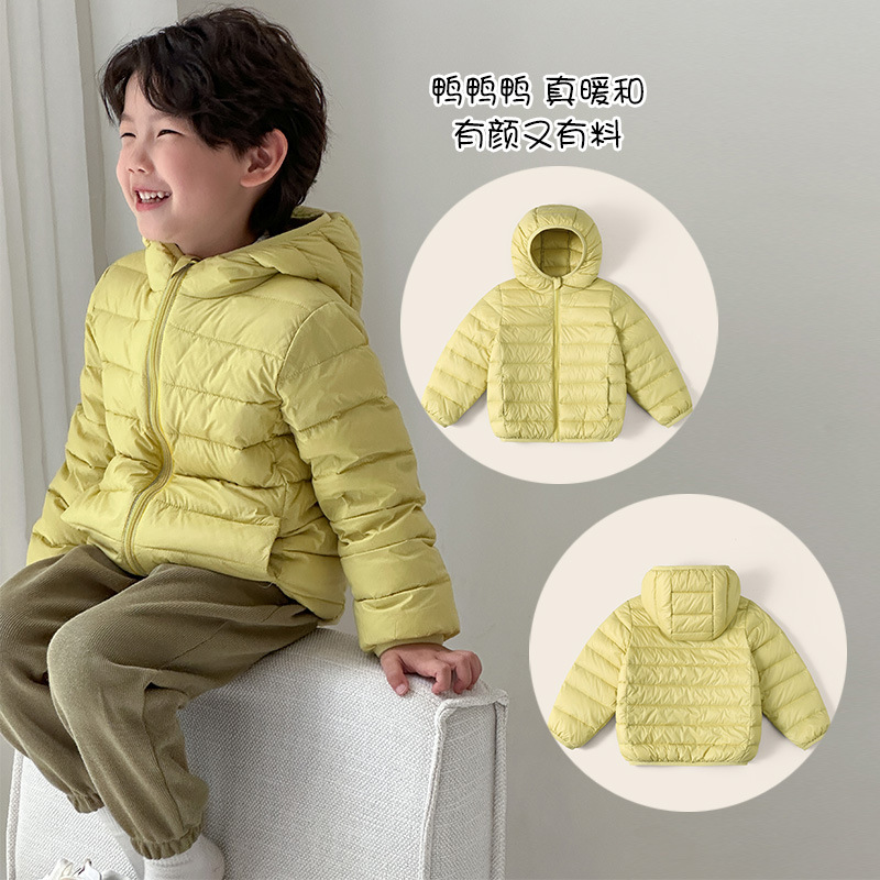 Winter men's and women's children's clothing children's light down jacket large and small hooded children's thick warm coat wholesale