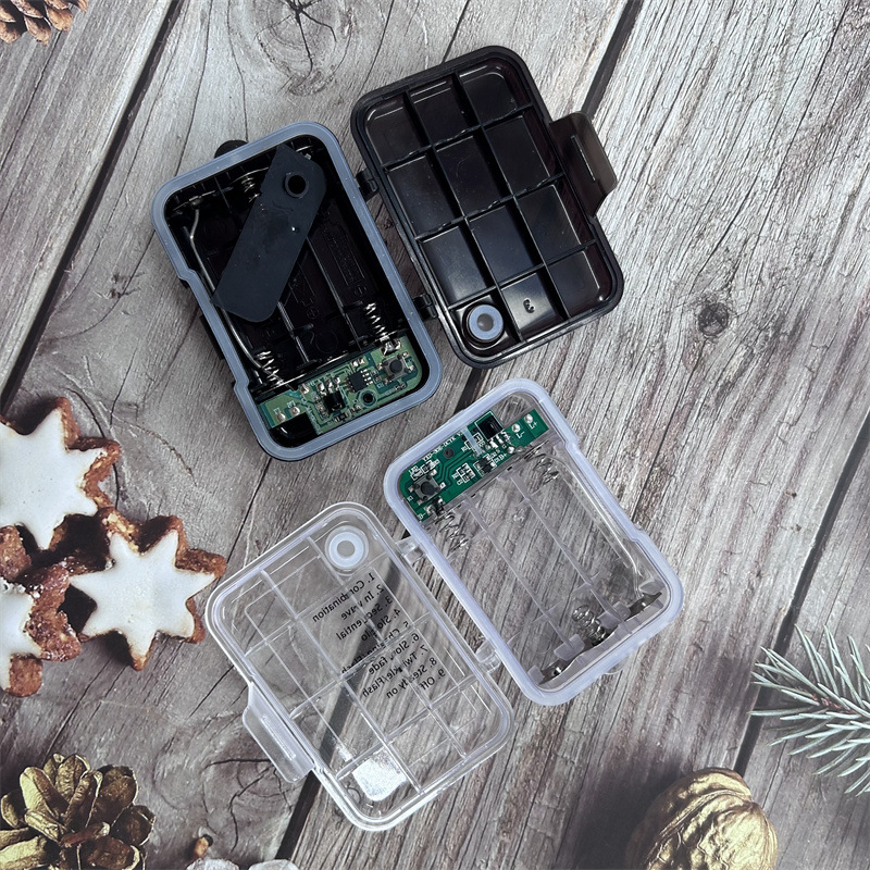 No. 5 Waterproof Battery Box, Transparent, Three-Section, Eight-Function, with Timer, String Lights, Copper Wire Lights, Light Strip, Portable Battery Box, USB