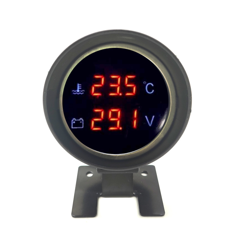 Cannon type water temperature voltmeter two-in-one combination table circular 12V24V automobile truck excavator engineering vehicle universal