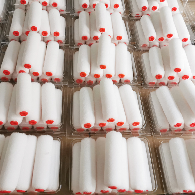 4inch Hot Melt Roller Brush Without Dead Ends Water-Based Painting Tools Plastic Roller Brush Without Dead Ends Medium and Long Bristle Brush