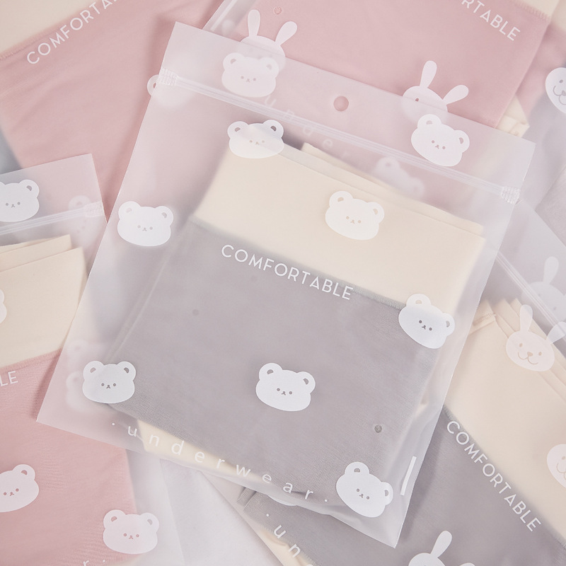 Thick EVA frosted underwear packaging bag cute cartoon high-end underwear bag ziplock bag zipper bag with LOGO