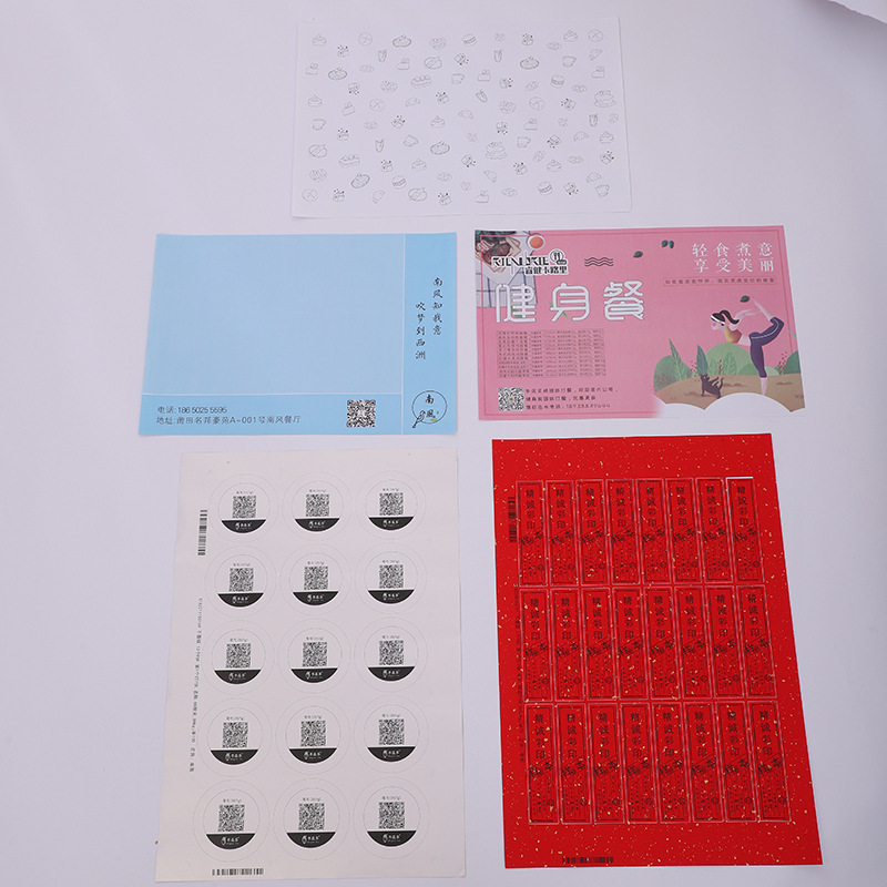 Disposable Paper Plates with Free Design, Menu Compartment Printing, Oil-Proof Paper Placemats, Colored Oil-Proof Paper, Waterproof