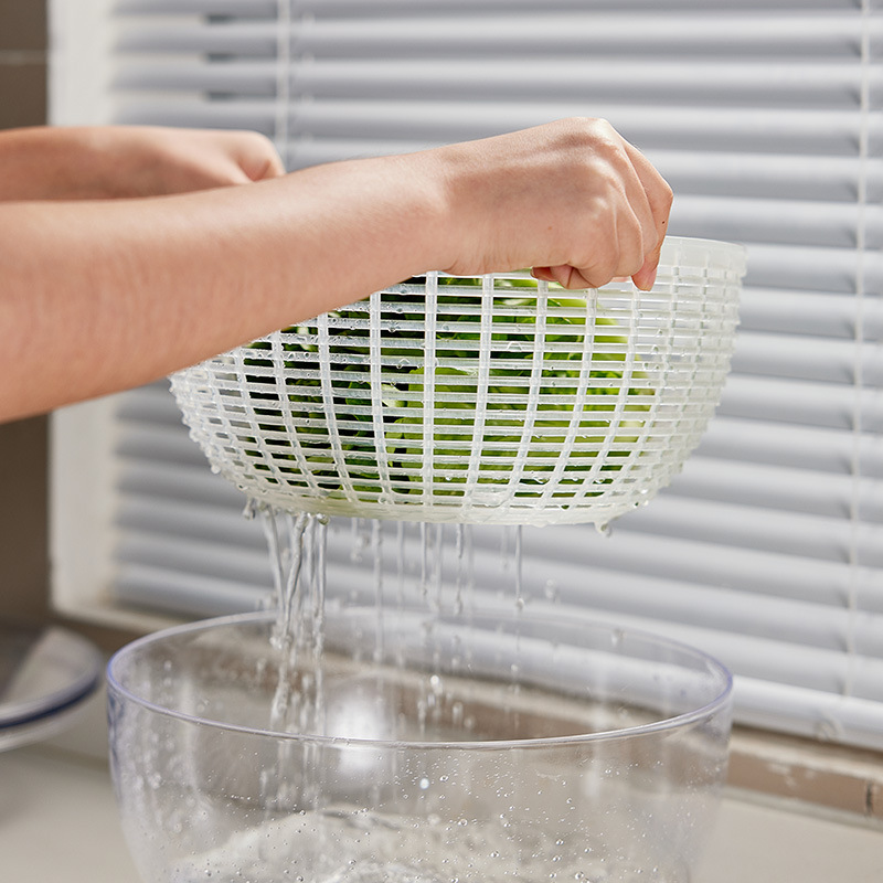 Manual vegetable dehydrator vegetable washing basket household vegetable washing dryer fruit salad dehydrator dehydrator basket drain basket