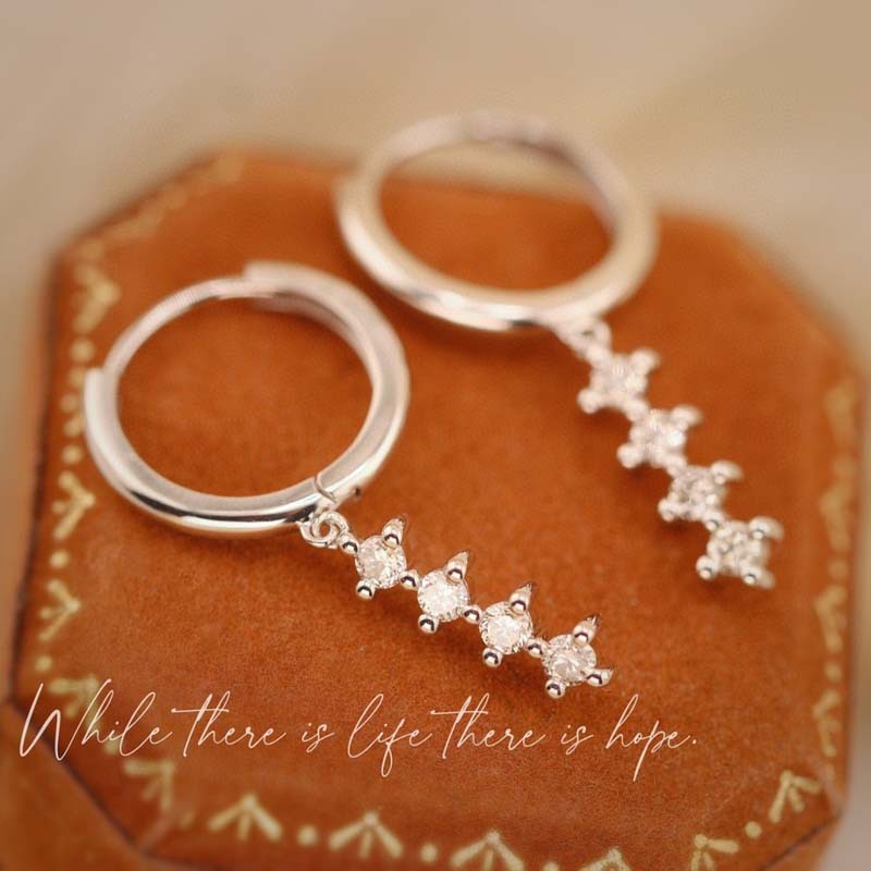 Cross-Border Wholesale New 18K Platinum Diamond Stud Earrings Versatile Simple Au750 Diamond Large Hoop Earrings