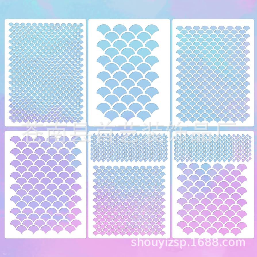 5 шт. шаблон для макияжа русалки, маскировка, цветочная декорация, полый шаблон для рисования