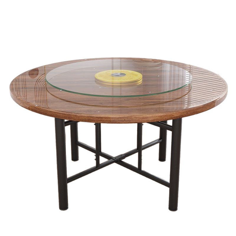 Solid Wood Foldableing Dining Table for 10 and 15 People, Large Round Table with Turntable for Home Restaurant, Canteen Restaurant Round Table Top