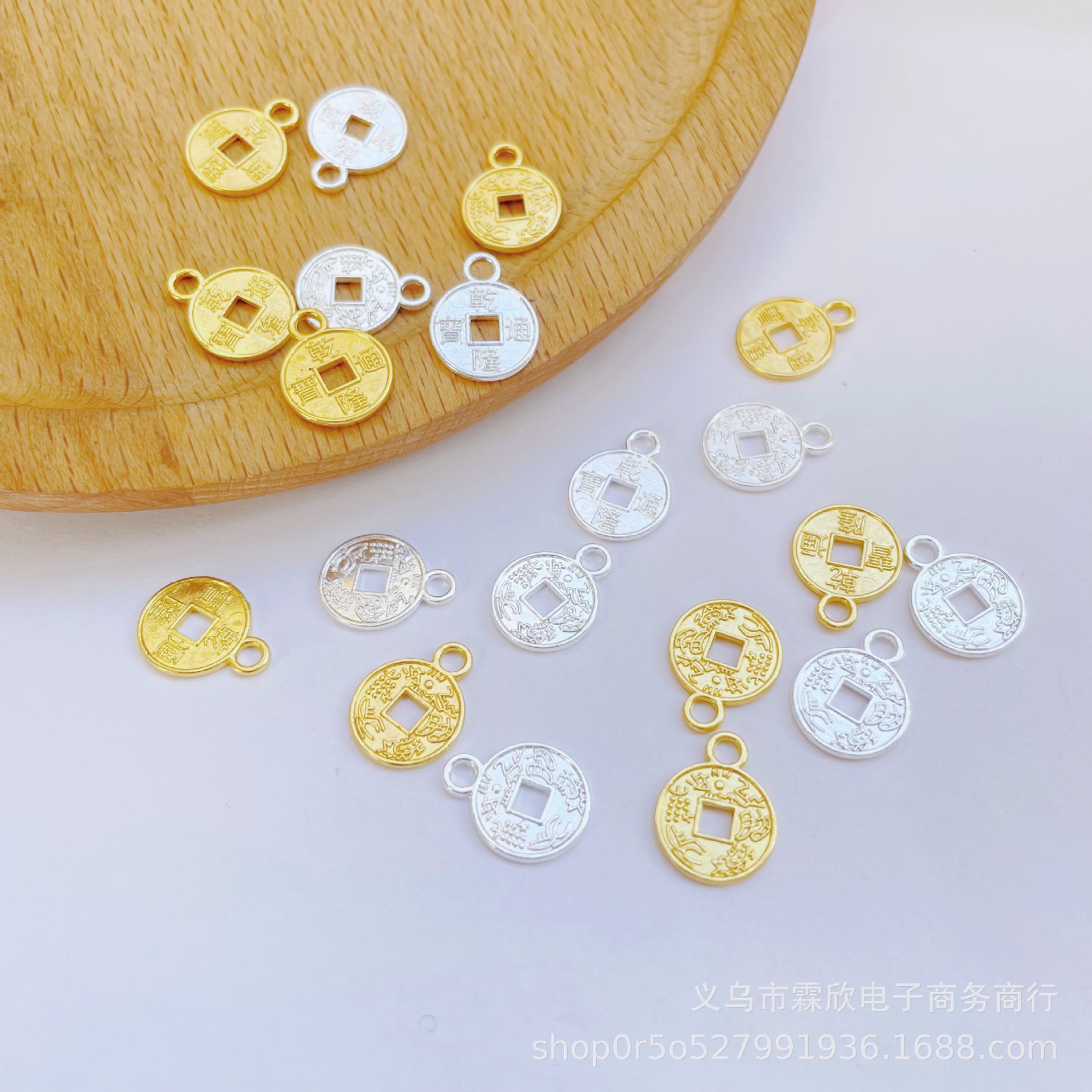 Alloy color retention 12MM small copper diy antique hair accessories bracelet necklace earrings tassel beaded pendant material