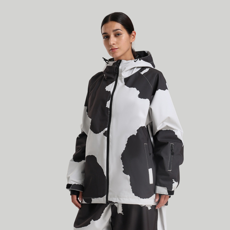 2526 New Ski Suit for Women Pure Color Workwear Veneer Windproof Waterproof Breathable Couple Export Professional Ski Suit for Men