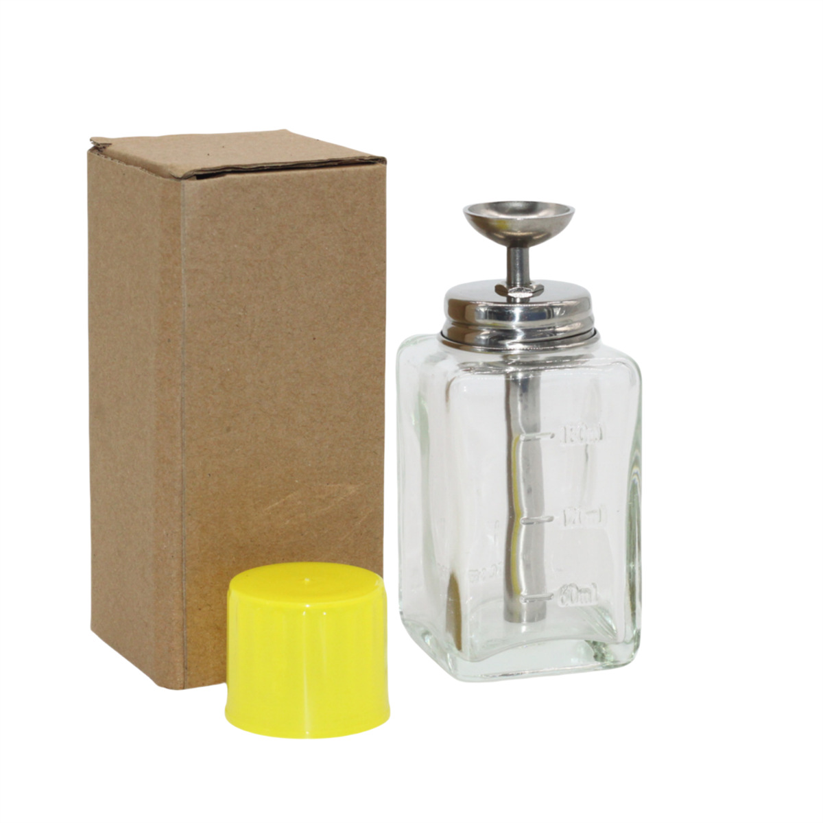 Press-Type Alcohol Bottle Thickened Copper Core Industrial Anti-Static Glass Alcohol Bottle Manicure Glass Press Bottle Cross-Border