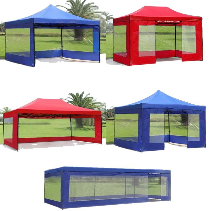 Outdoor Tent Curtain Thickened Transparent Waterproof Enclosure Stall Four-Legged Umbrella Canopy Three-Sided Windproof Thermal Curtain