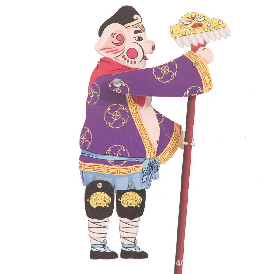 Free Shipping Shadow Puppet Toys New Style Wooden Shadow Puppet Performance Props with Operating Pole Journey to the West Nostalgic Toys