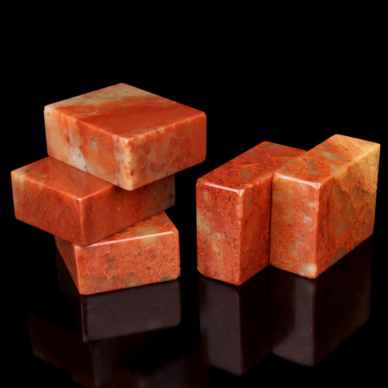 Natural Shoushan Stone Flat-Shaped Seal, Leisure Stamp Stone Wholesale, Gold and Stone Seal Carving Practice Stone 2*4*5