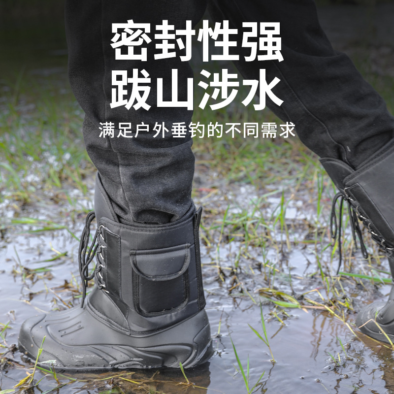 Tab Warm Fishing Shoes Anti-slip Waterproof Ice Fishing Snow Boots Fishing Boots
