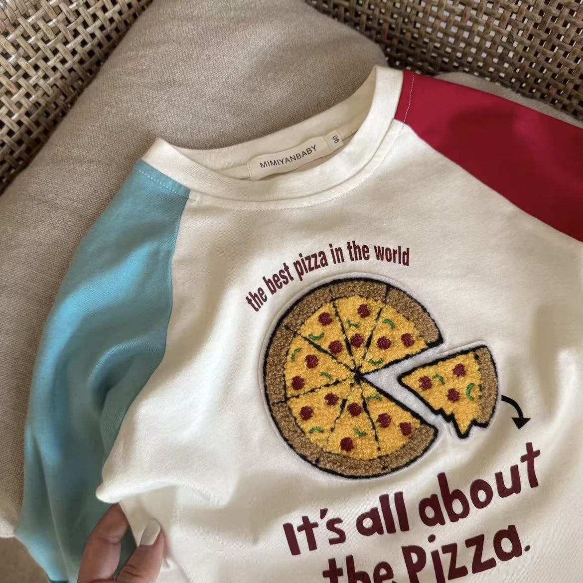 Children's T-shirt 2025 spring new boys and girls three-dimensional towel sleeve long sleeve shirt baby contrast base