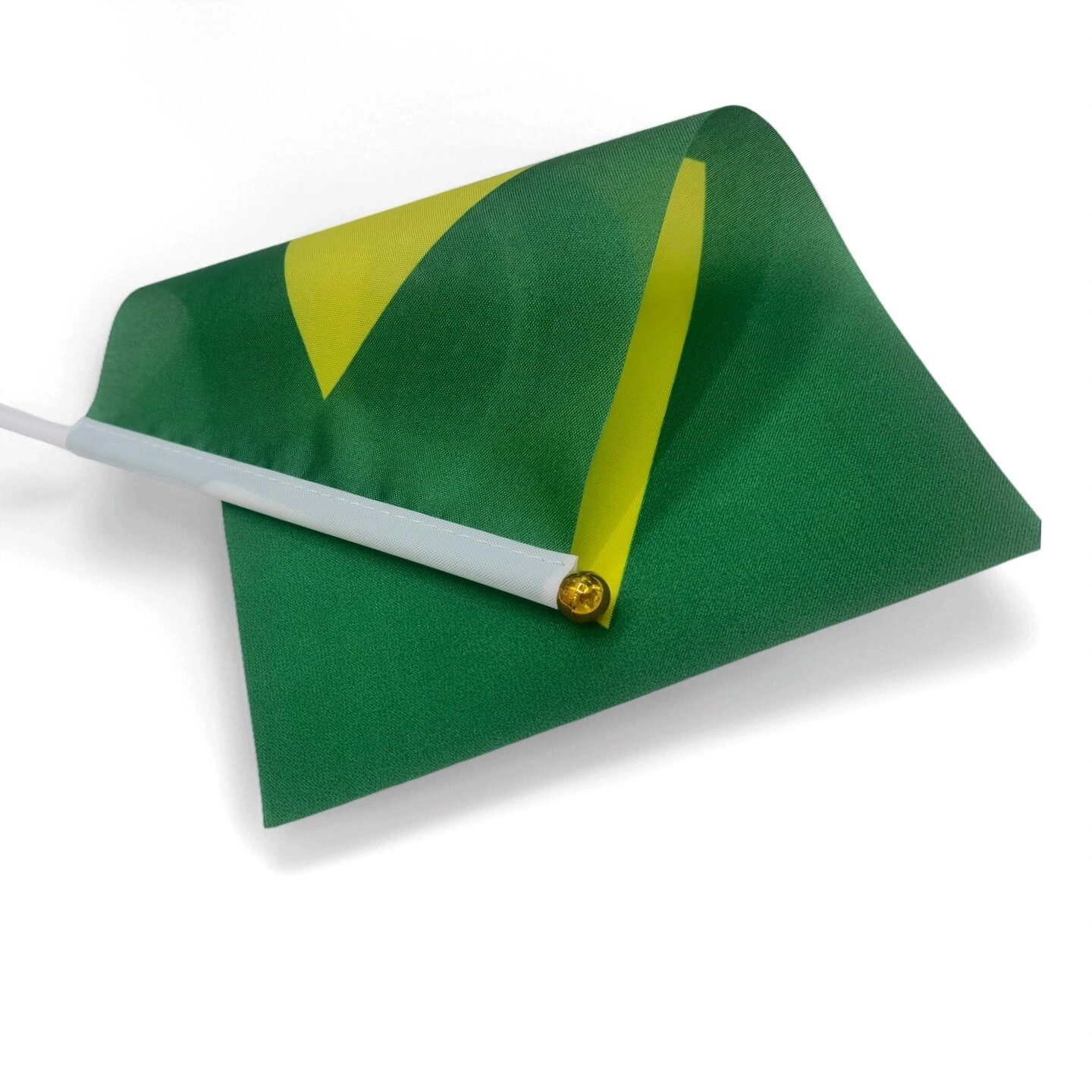 14*21cm Brazil Hand Waving Flag with 30cm Plastic Pole No.8 Polyester Flag