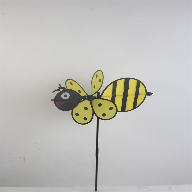 Street Stall Kidsren's Toys Bee Beetle Fabric Stereo Windmill Outdoor Decoration Colorful Wholesale Inventory Processing Special Price