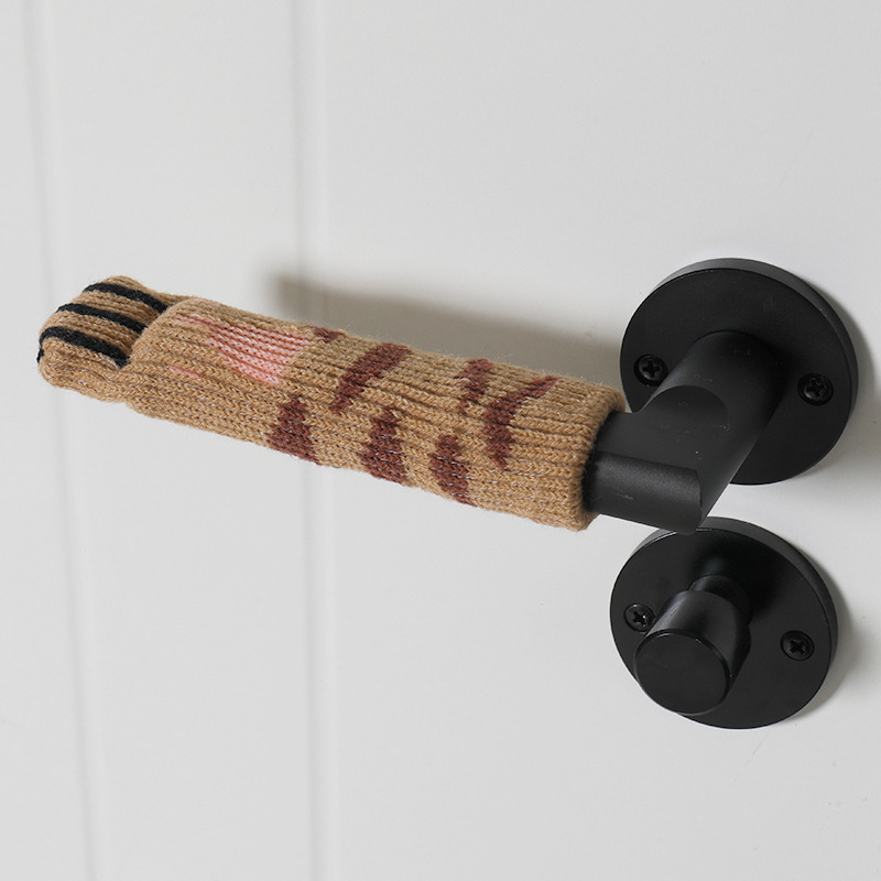 Door handle protective cover bathroom knitted wool mute anti-collision door handle sheath anti-theft door handle gloves anti-collision cover