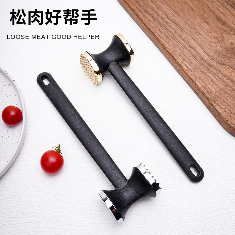 Zinc Alloy Double-Sided Meat Tenderizer Steak Hammer Meat Beater Garlic Press Kitchen Tool