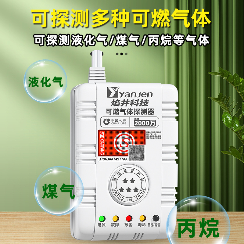 Flame well gas alarm household catering natural gas gas liquefied gas leak alarm linkage automatic break valve