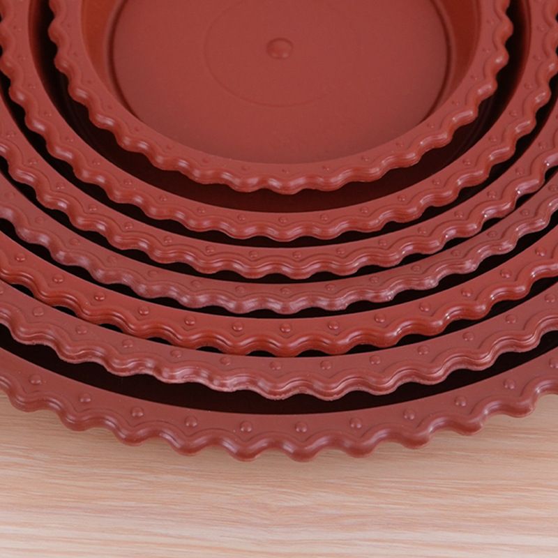 Plastic Flower Pot Tray with Lace Edge, Water-Catching Tray for Rose and Succulent Flower Pots, Thickened Flower Pot Base