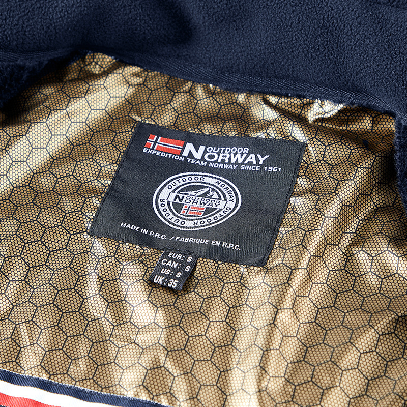 Cross-Border Wholesale Cold-Resistant Warm Thickened Double-Layer Fleece Winter Large Size Men's Fleece-Lined Stand Collar Fleece Jacket