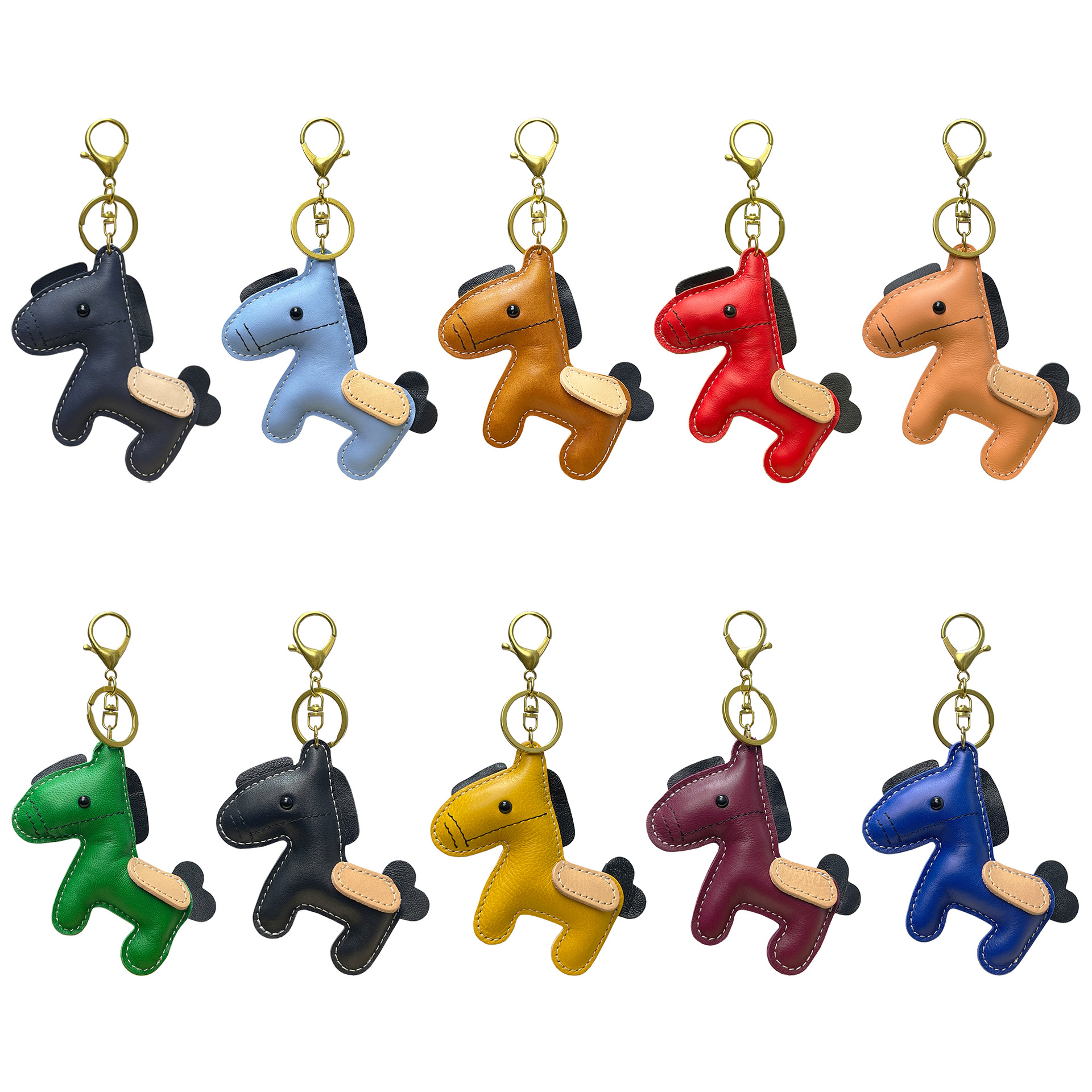 Модная сумка из натуральной кожи с подвеской в виде пони, первый слой коровьей кожи, универсальная сумка, милая модная подвеска для ключей автомобиля