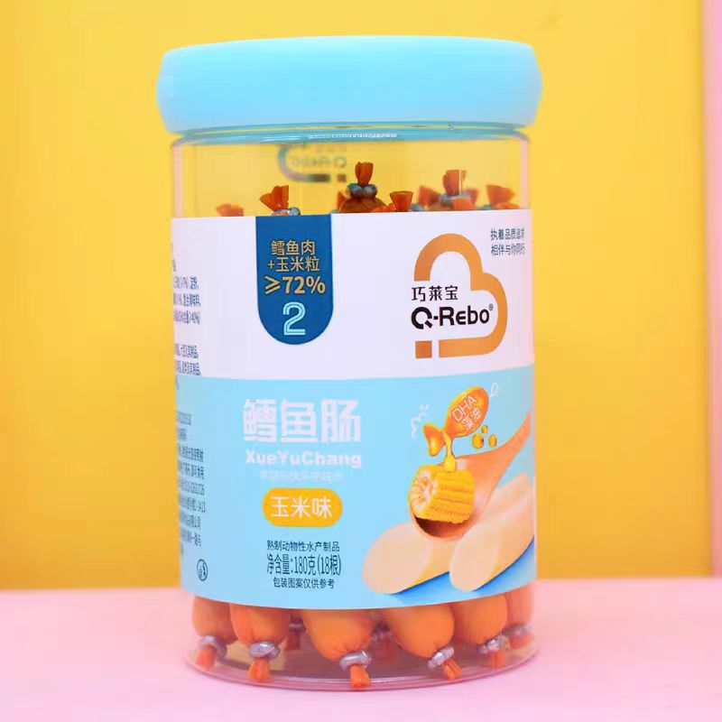 August-September 2025 Qiaolaibao Fish Sausage Cod Fish Sausage 180g Canned Fish Sausage Snack Ham Sausage Cod Sausage Meat