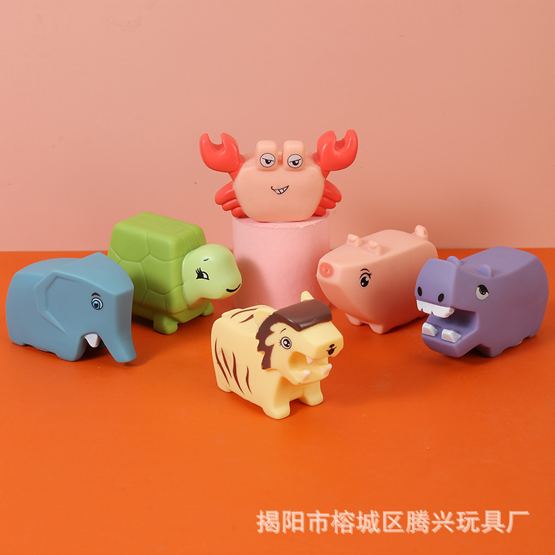 Amazon Cross-border Hot Selling Children's Cute Cartoon Soft Rubber Animal Baby Pinch Called Dinosaur Cute Vinyl Toy