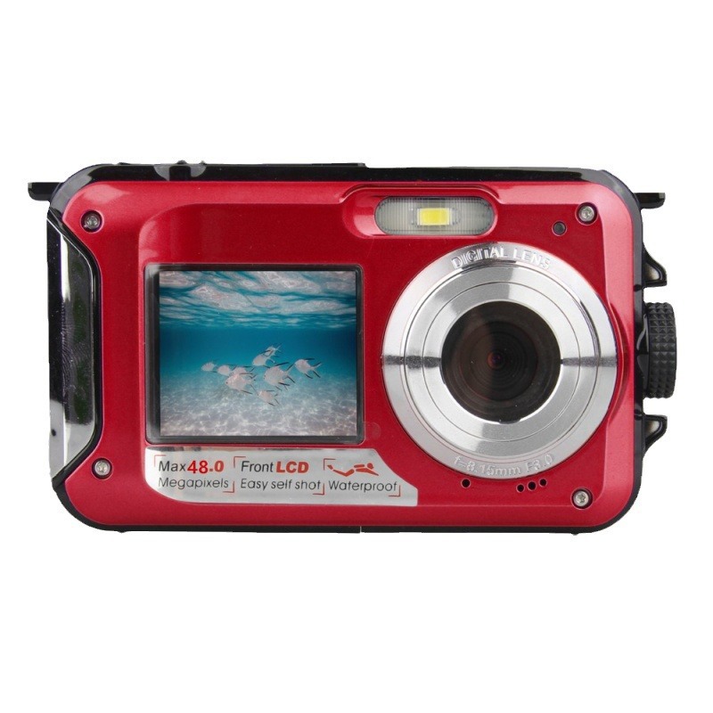 Foreign Order Underwater Camera Full Hd 2.7K 48Mp Waterproof Snorkeling Dual Screen Waterproof Camera Digital