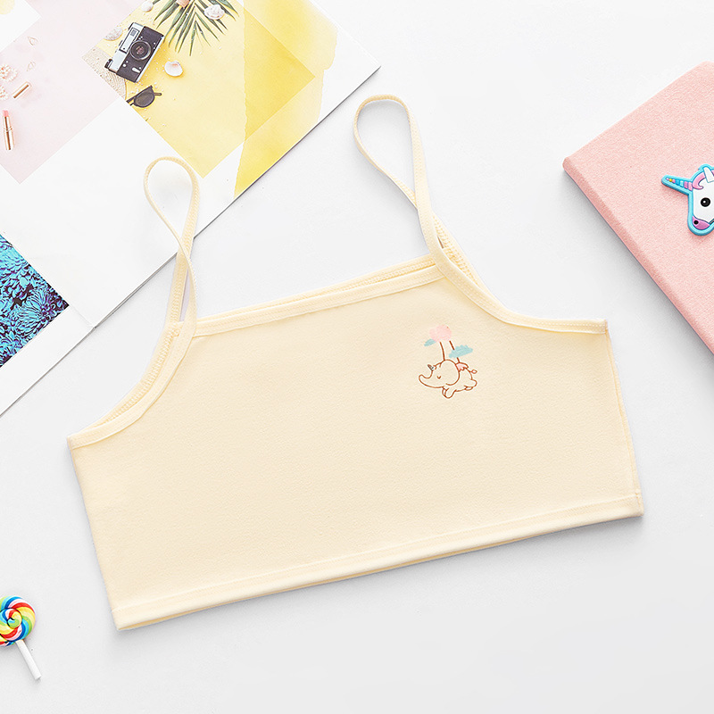 Girls' Intimates, Primary School Students' Development Period, 7 to 15 Years Old, Kidsren's First Stage Wearing Camisole Girl's Bra