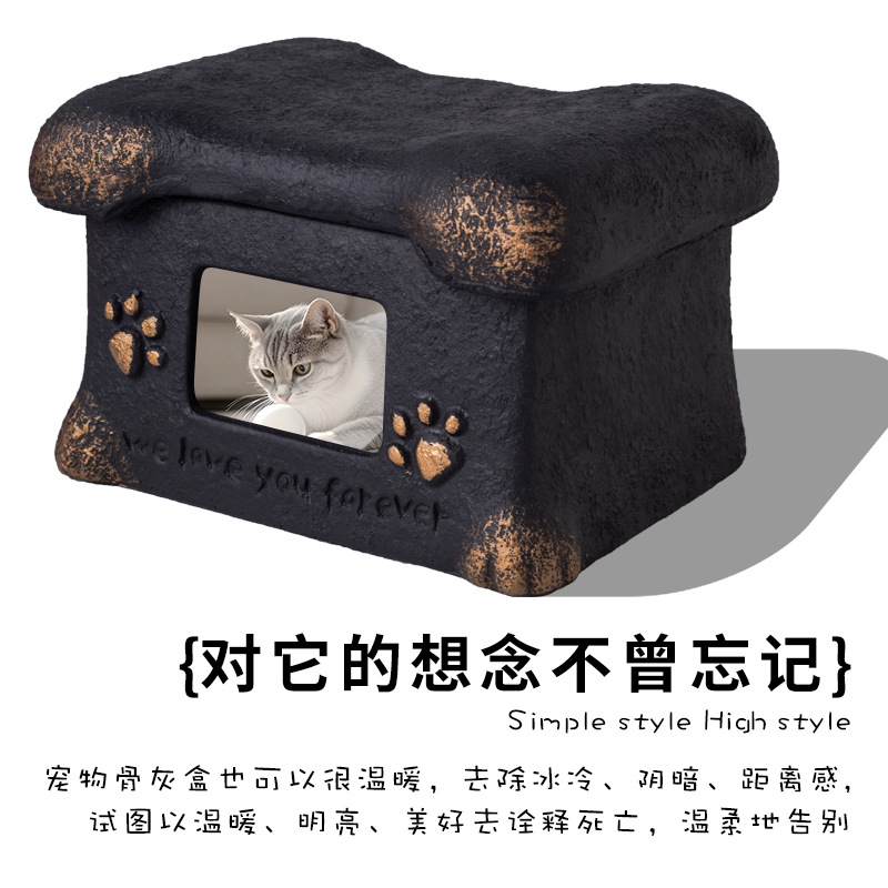 Ready-Made Pet Urn Puppy Cat Memorial Box Dog ​​Kitten Angel Cremation Coffin Box Funeral Urn