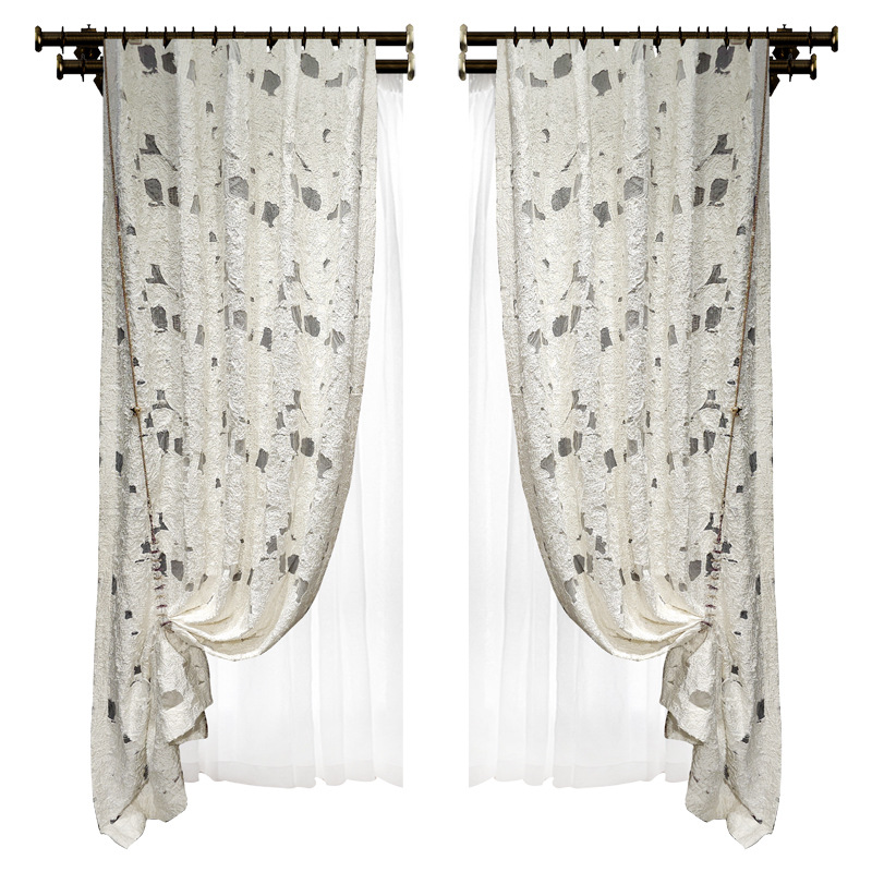 French Modern Light Luxury Jacquard High-End Curtains with a Sense of Luxury 2025 New European Style for Living Room and Bedroom