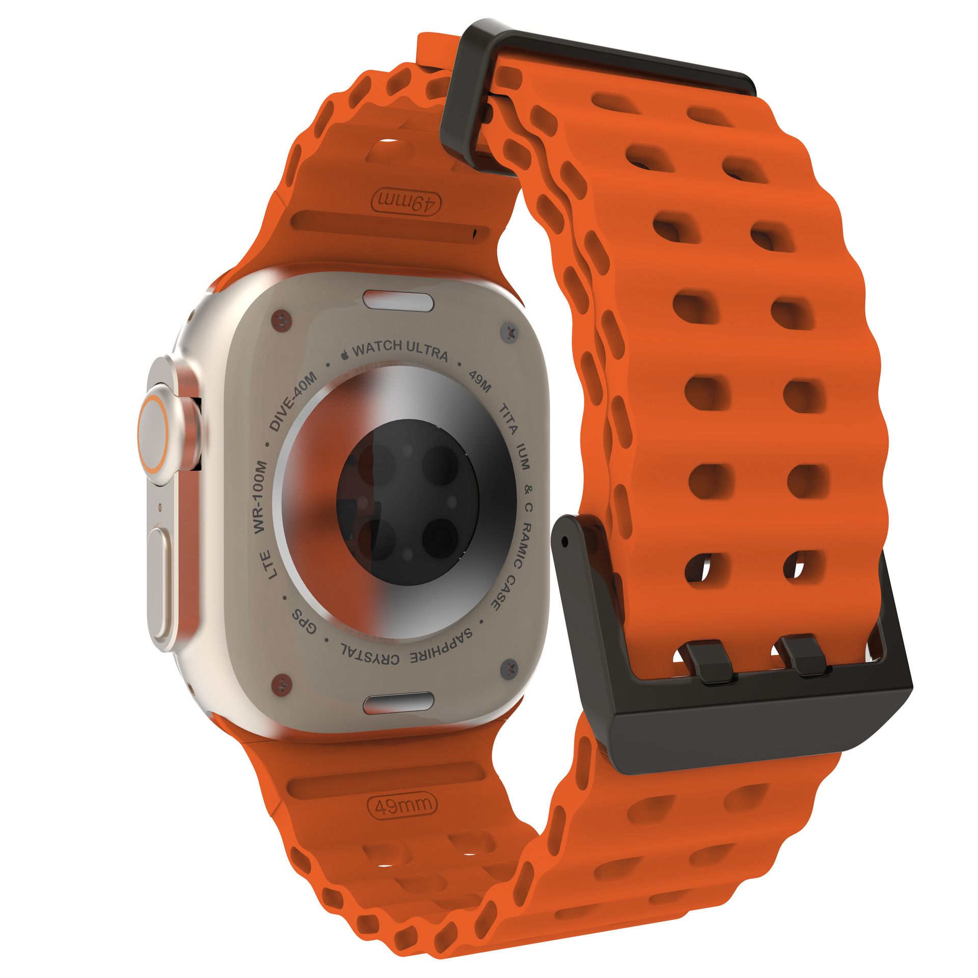 Suitable for Apple Watch Ultra 987654321 Generation Sports Breathable Double Button Silicone Watch Band