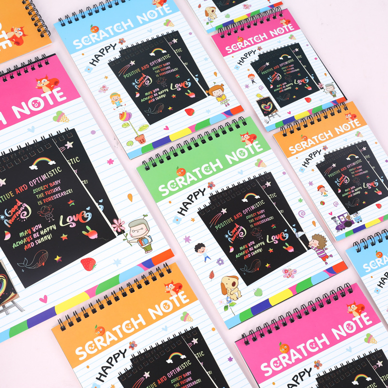 Креативная DIY книга для рисования с эффектом скретча для детей, красочная книга для рисования, оптовая продажа