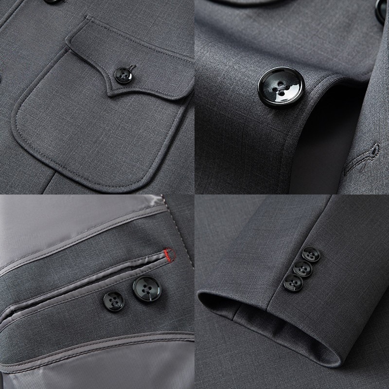 High-End Men's Suit for Middle-Aged and Elderly Dads, Winter Clothing for the Elderly, Men's Clothing for Grandfathers, Spring & Fall Clothing