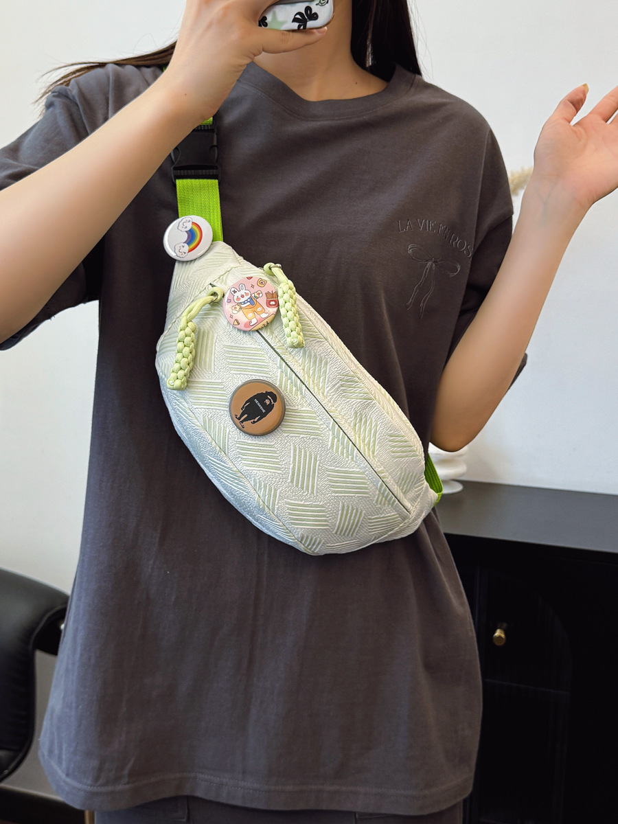 Simple Casual Ins Style Bag Women's Fresh Style Mori Style Crossbody Bag Sports Chest Bag Niche Student Fashion Waist Bag