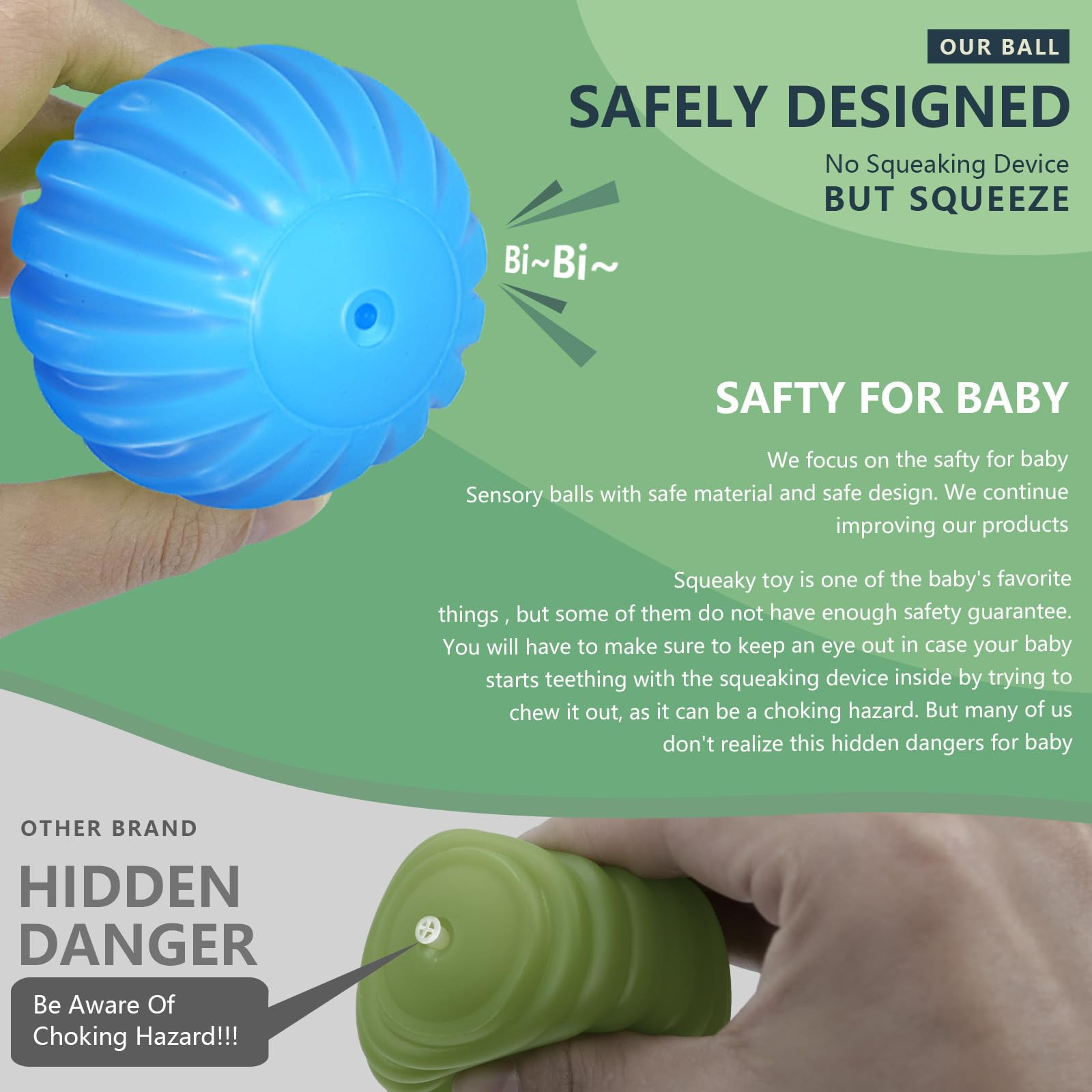 Cross-border wholesale air whistle hand catch ball toy ball massage touch ball perception grasp learn to climb soft rubber without whistle