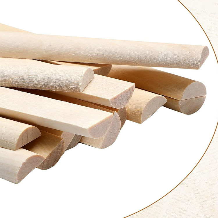 Customized Solid Wood Molding Decorative Wood Lines Semi-Circular Solid Wood Molding Decorative Wood Strips Crafts Semi-Circular Wood Lines