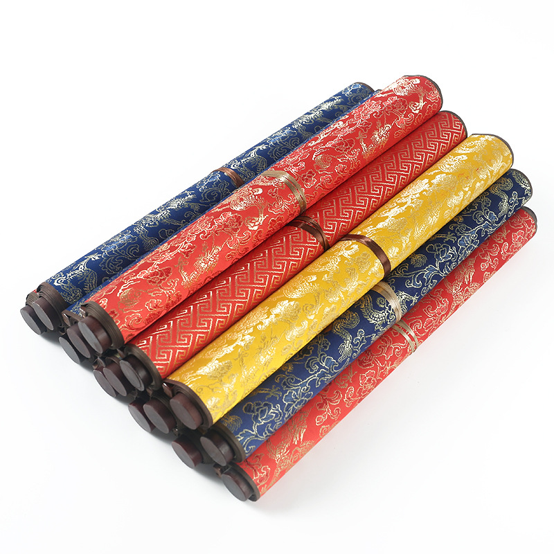 High-end imitation Xuan brocade ten thousand times water writing cloth scroll writing brush calligraphy practice blank rice character grid water writing cloth wholesale