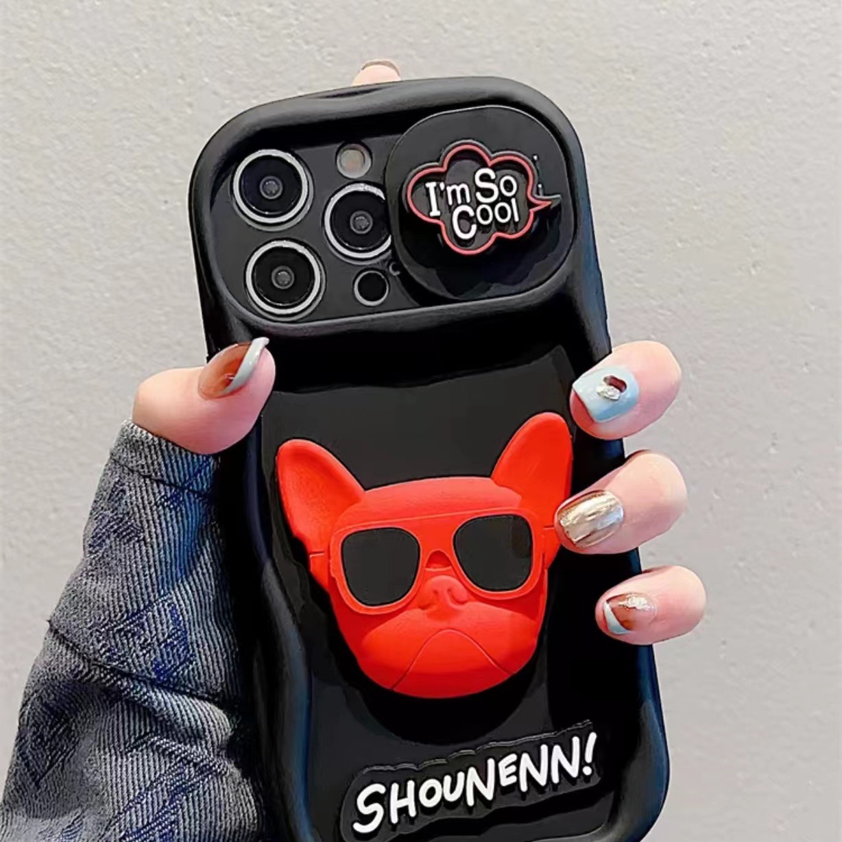 Silicone Soft Pvc Popular French Bulldog Soft Phone Case DIY Clog Shoe Decoration Without Adhesive