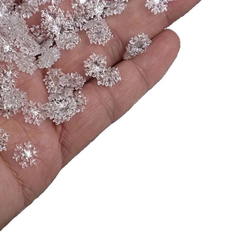 Cross-Border Popular Christmas Ice Transparent Snowflake 8mm Resin Nail Art Jewelry Flash Diamond White Snowflake Nails DIY Wearable Nails