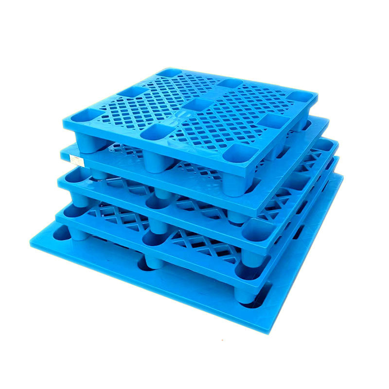 Single-sided grid nine-legged plastic pallet into the four sides of the plastic card warehouse moisture-proof board forklift pallet logistics pallet