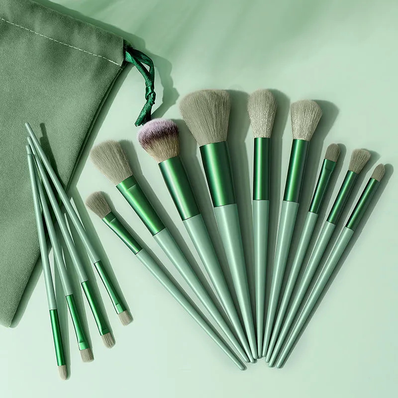 13-Piece Makeup Brush Set, Portable Beauty Brushes with Ultra-Soft Bristles, Including Concealer Brush, Eyebrow Brush, Loose Powder Brush, and Makeup Tools for Setting Makeup