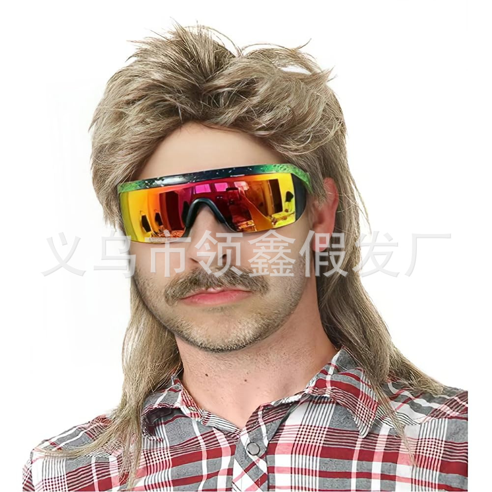 Colonial Wig Men Long Wave Beige Wig Washington Halloween Costume Cosplay Multicolor