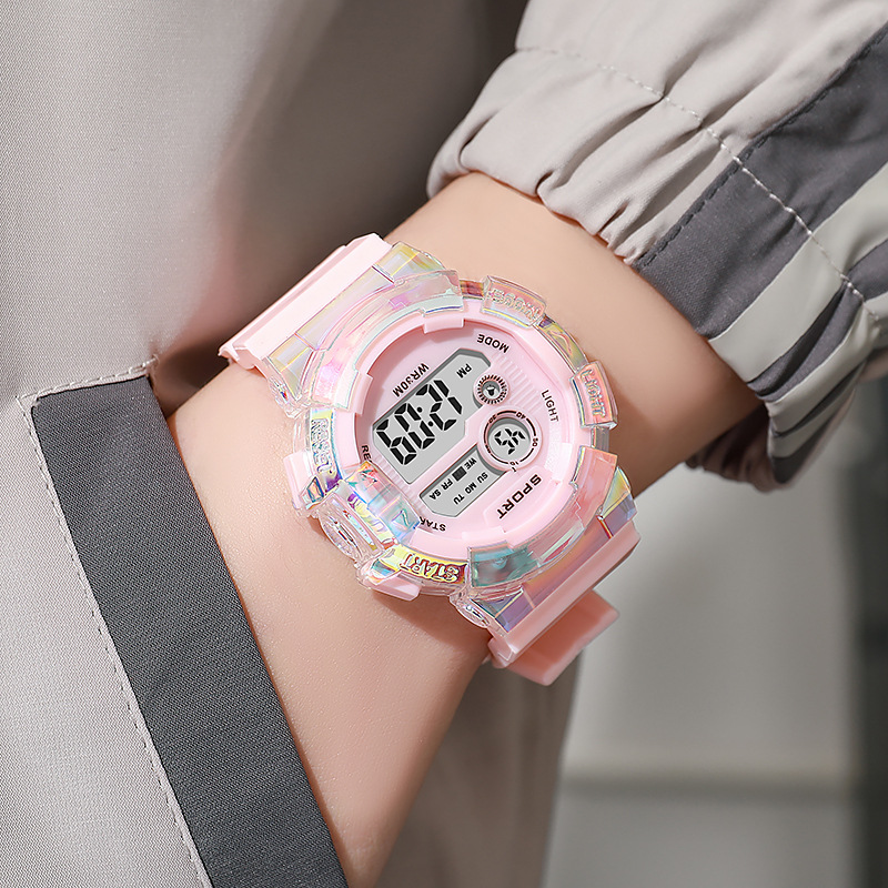 Children's Digital Watch for Girls Junior High School Primary School Girls 2024 New Waterproof Only Time Watch for Men and Women