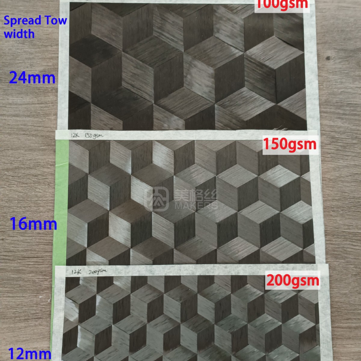 Low Weight Carbon Fiber 12K 100g 3D Stereo Widening Carbon Fiber Cloth Sports Equipment Car Accessories Widening Cloth