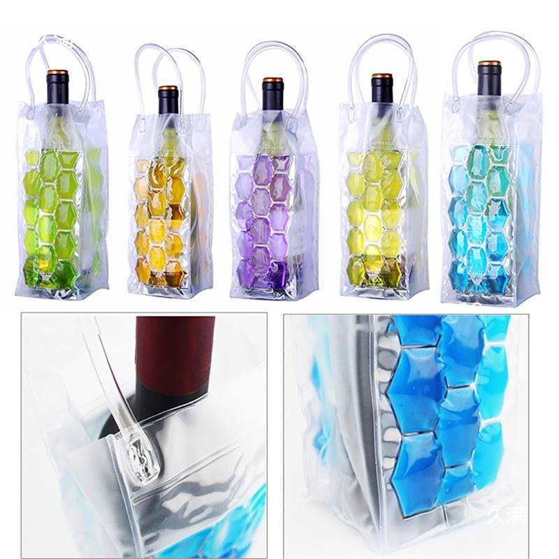 1Pc Pvc Wine Bottle Freezer Bag Champagne Cooler Beer Cooler