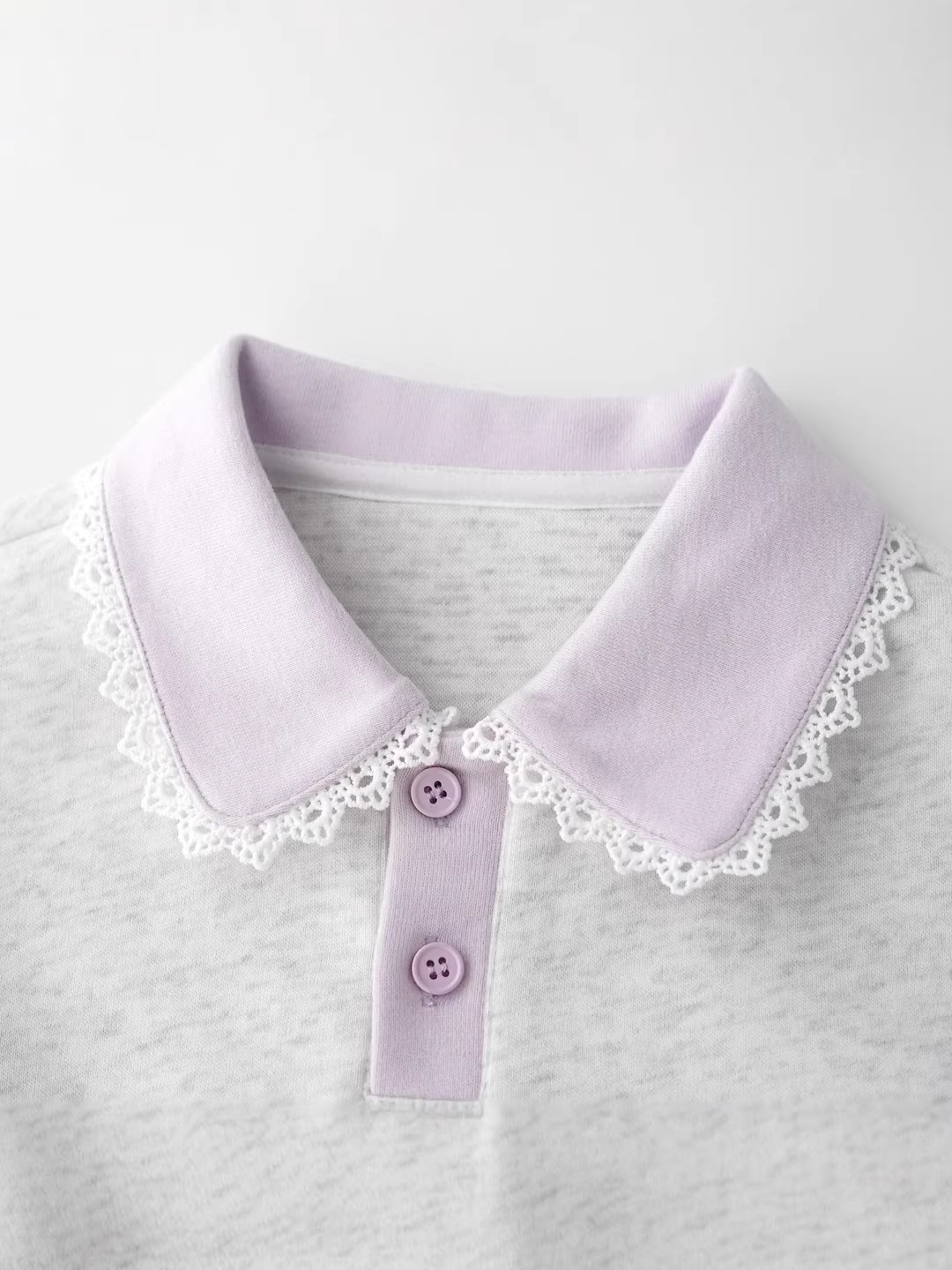 2025 New Autum Girls Polo Collar Sweatshirt Embroidered Kt Cat Lace Fashionable Family Top Long Sleeves